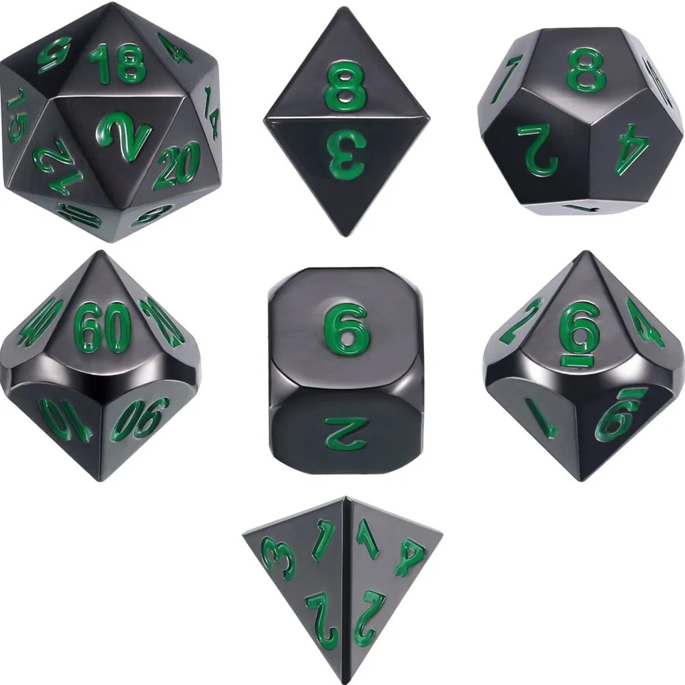 Nuevo juego de dados de Metal D4 D6 D8 D10 D12 D20 dados poliédricos Multicolor dados de esquina afilados para D & d DND