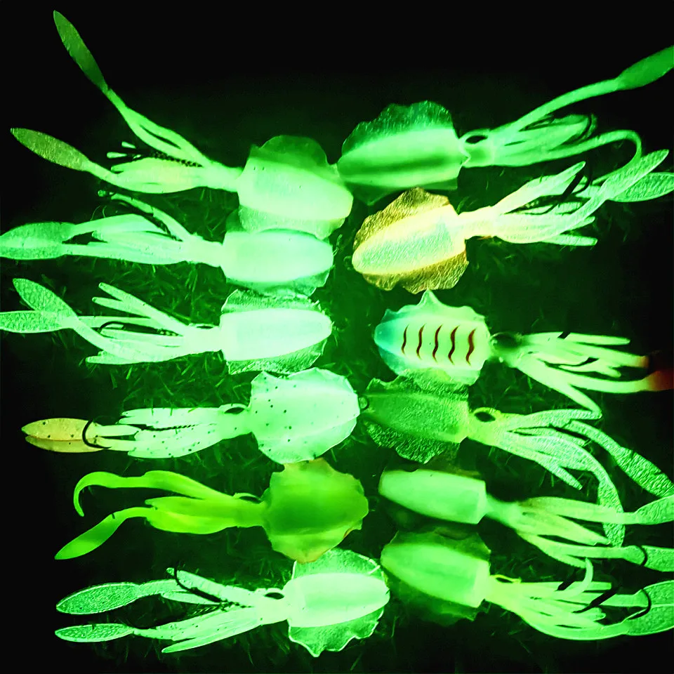 MUKUN Señuelos de Pesca de calamar biónico, simulación luminosa UV, 60g, 15cm, Crankbait Artificial, Wobbler, cebo blando, aparejos de pesca - imagen 5