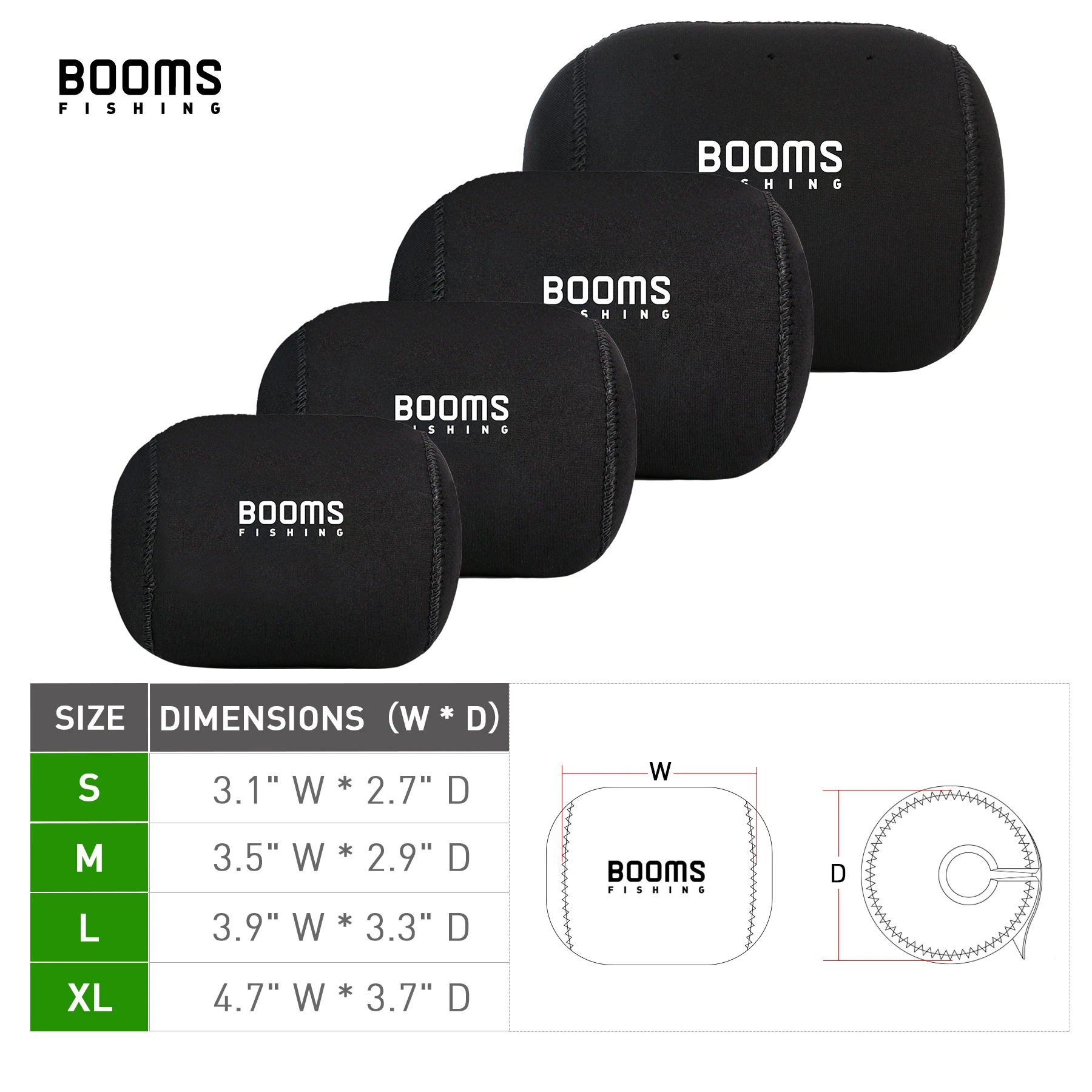 Booms Fishing RC1 Fising-bolsa de carrete, cubierta de tambor de neopreno, funda protectora súper ligera y fuerte, accesorios para bolsas de carrete de Baitcasting