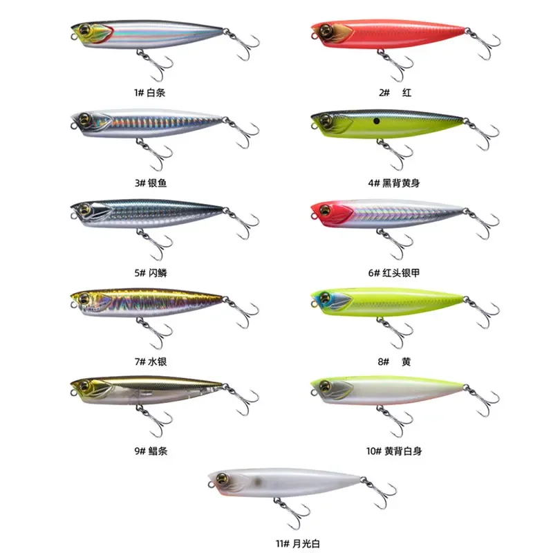 Meixia EWE Fly To Kill-lápiz de agua flotante, cebo Luya, sistema de agua para perros con palabras, cebo para peces de lubina con boca de lanzamiento lejano - imagen 5