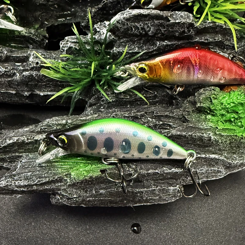 Mini Señuelos de Pesca de pececillo que se hunden, 45mm, 4g, trucha, lubina, cebos duros artificiales de plástico, Wobbler para Lucio, equipo de Pesca - imagen 5