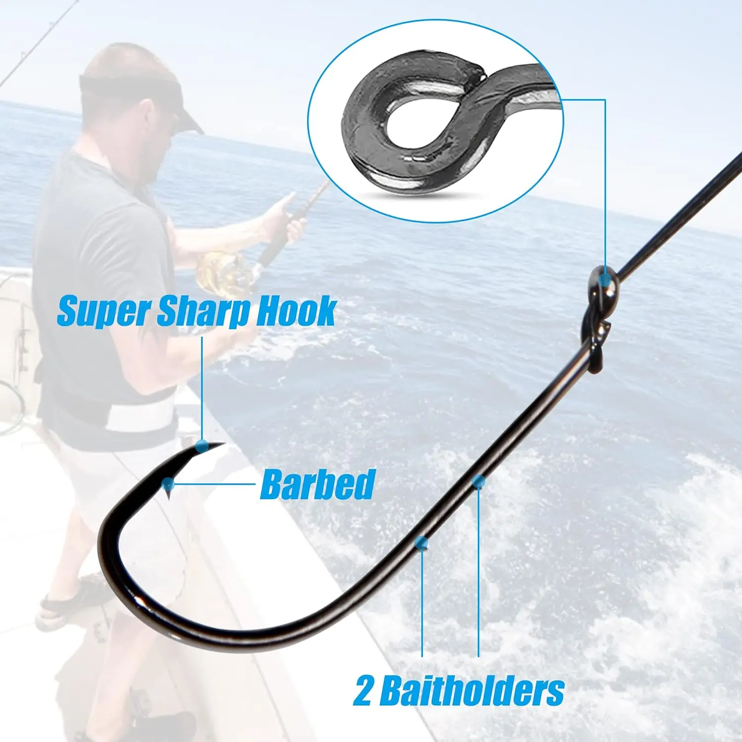 6 uds. De aparejos de anzuelo líder de alambre, anzuelos de pesca Baitholder con aparejos líderes, giratorios, anzuelo Snelled, aparejo líder para agua dulce - imagen 5