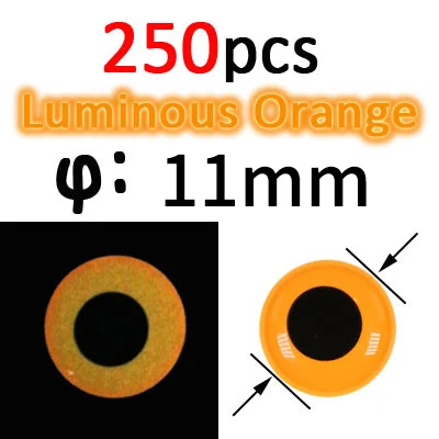 250pcs orange 11mm