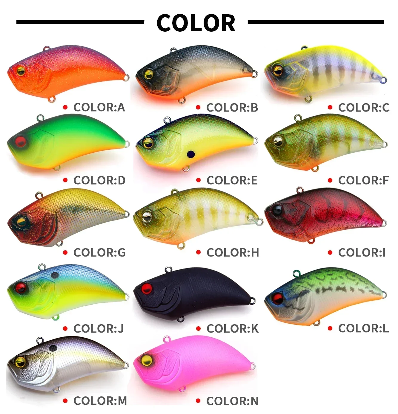 VIBRATION 54mm/15g Crankbait Wobbler hundimiento señuelo de Pesca sin labios nivel Vib señuelo para lubina Lucio cebo duro Pesca Isca hielo invierno - imagen 4