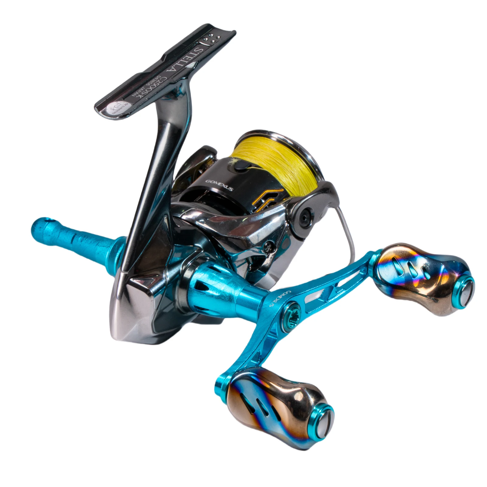 Carrete giratorio Gomexus, juego de doble mango, pesca Eging de 82mm para Shimano Stella Vanford Sephia Stradic BB-X con herramienta de soporte de carrete - imagen 3