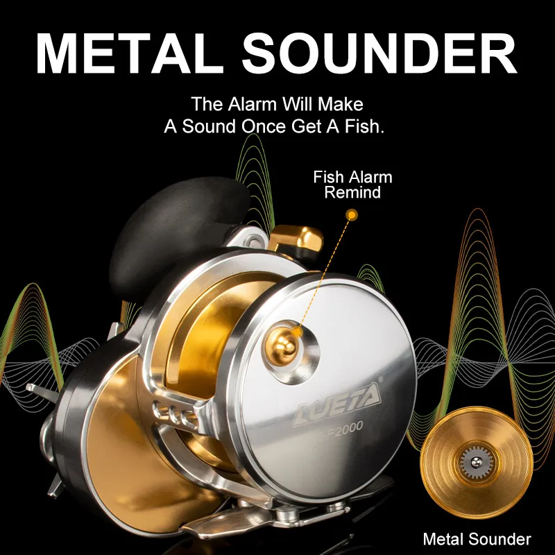 Carrete de pesca de Jigging lento 8 + 1BB relación de engranaje 6,3: 1 arrastre máximo 13kg rueda de pesca Baitcasting girar la carrete bobina de pesca izquierda derecha - imagen 5