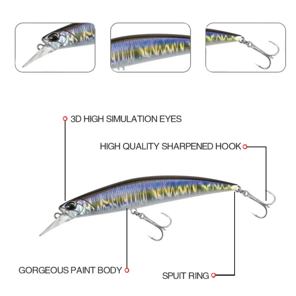 Señuelo de pesca de pececillo hundido, 110mm, 36g, galvanoplastia, Jerkbait, cebo duro Artificial para aparejos de pesca de lubina, 1 ud. - imagen 3