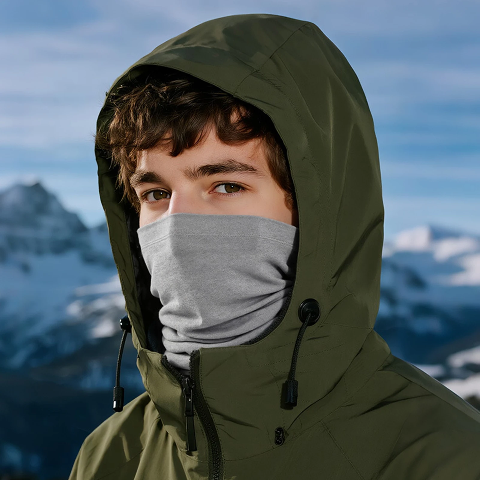 Máscara de ciclismo de invierno para hombres y mujeres, máscara facial de terciopelo grueso a prueba de viento, ciclismo al aire libre, equitación, esquí, máscara facial cálida - imagen 4