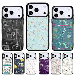 Carcasa trasera iPhone diseño máquina de coser compatible 11-17