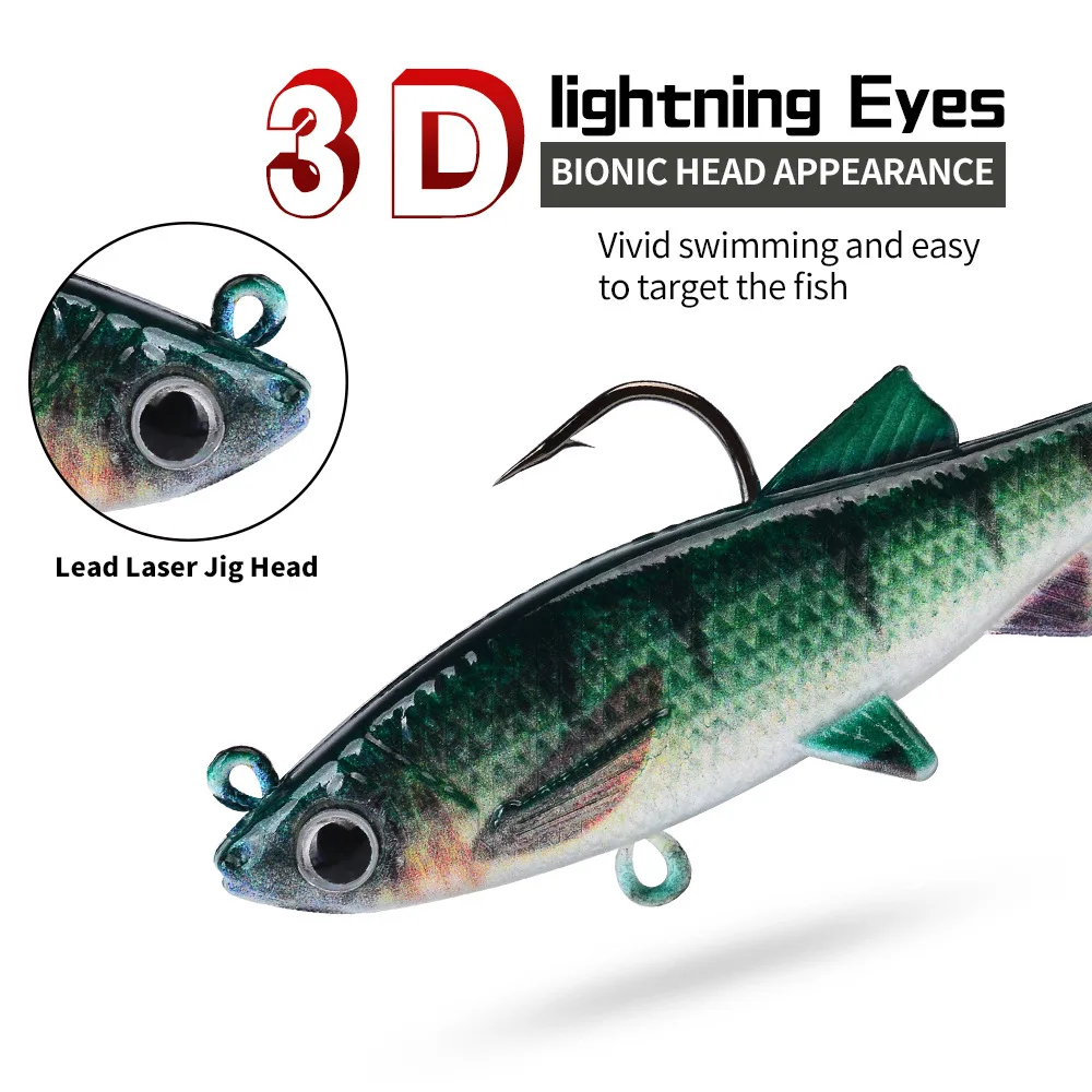 Swimbait blando cola en T 8-13cm PVC para lubina lucio zander - imagen 4
