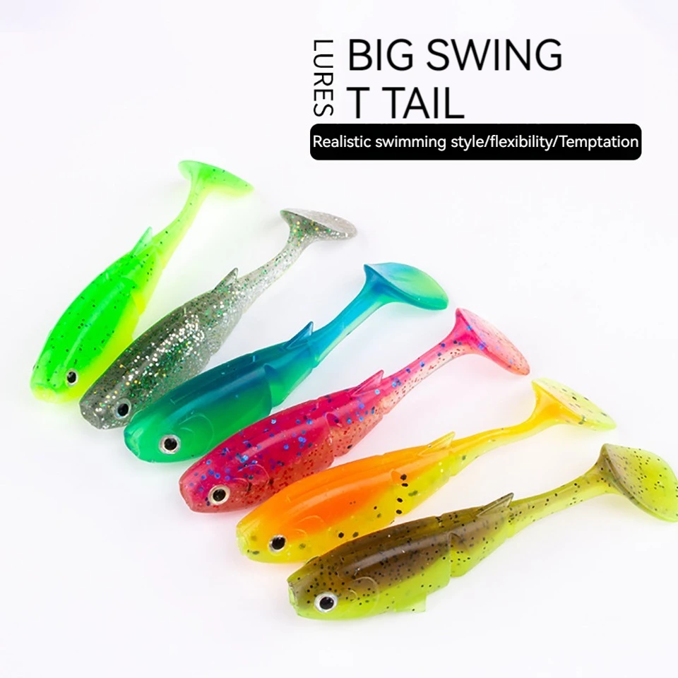 Señuelo de Pesca Binoic, aparejo de silicona Artificial suave, 6 piezas, 70mm, 4,5g - imagen 3