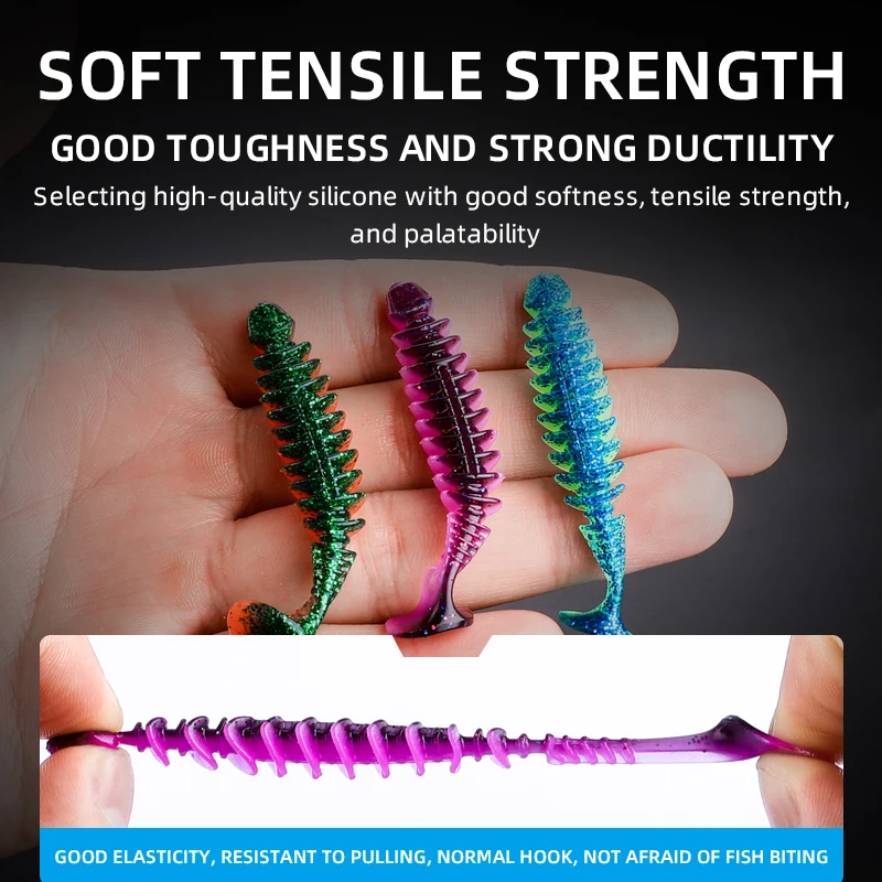 BEARKING, recién llegado, 50mm, 60mm, cebo suave, señuelo de pesca Artificial de silicona, gusano, sábalo, pez necesario, aparejos de lubina de agua salada - imagen 4