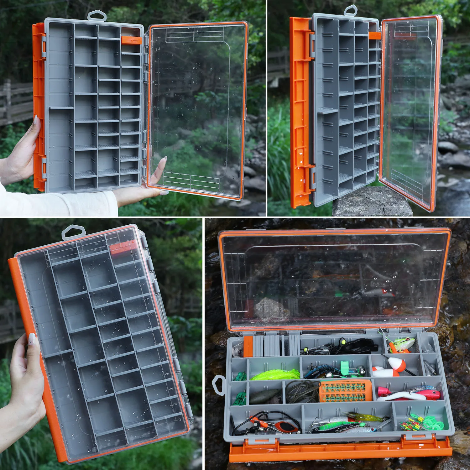 Caja de Herramientas de Pesca Sougayilang, 1/2 Piezas, 275/355 mm, Caja de Almacenamiento de Cebo de Plástico, Caja de Accesorios de Pesca Portátil, Caja de Señuelos y Cebos - imagen 5