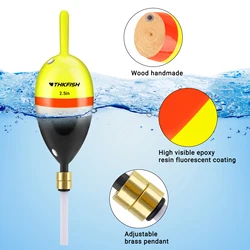 THKFISH Flotadores de Madera Crappie, Walleye y Salmón – 1.5‑2.5″ lubina