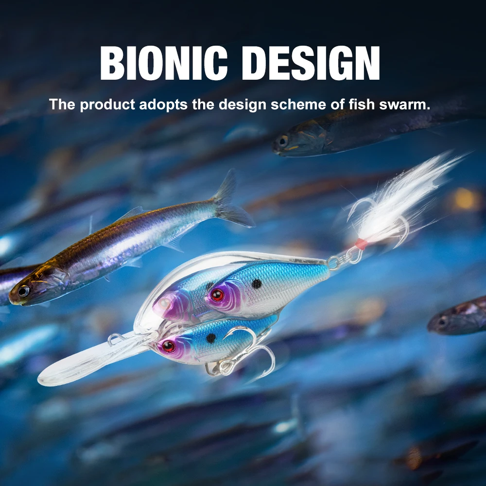 THORFORCE-señuelo de pesca Crankbait, 62mm, 17,5g, manivelas, Wobblers, curricán, cebo Artificial duro, Lucio, lubina, perca - imagen 3