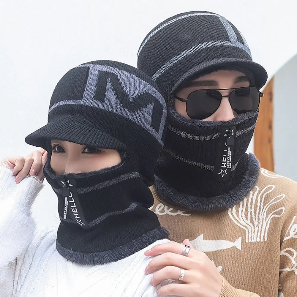 Gorro térmico de invierno, bufanda de lana, bufanda suave para el cuello, gorro cálido a prueba de viento, pasamontañas para exteriores - imagen 2