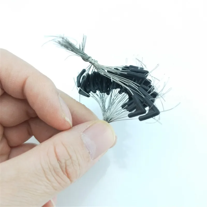 50 Uds. Dispositivo de Contactor de anzuelos dobles línea de bifurcación espacial ocho tipos línea de frijol espacial accesorios de herramientas de pesca giratorias - imagen 3