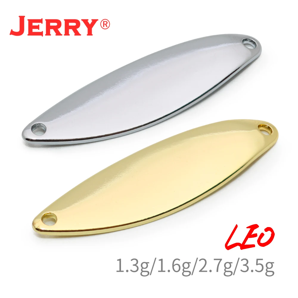 Jerry Leo 50 Uds 1,2g 1,6g 2,6g 3,4g cuerpo en blanco área sin pintar cucharas para trucha señuelos de pesca giratorios ultraligeros brillos