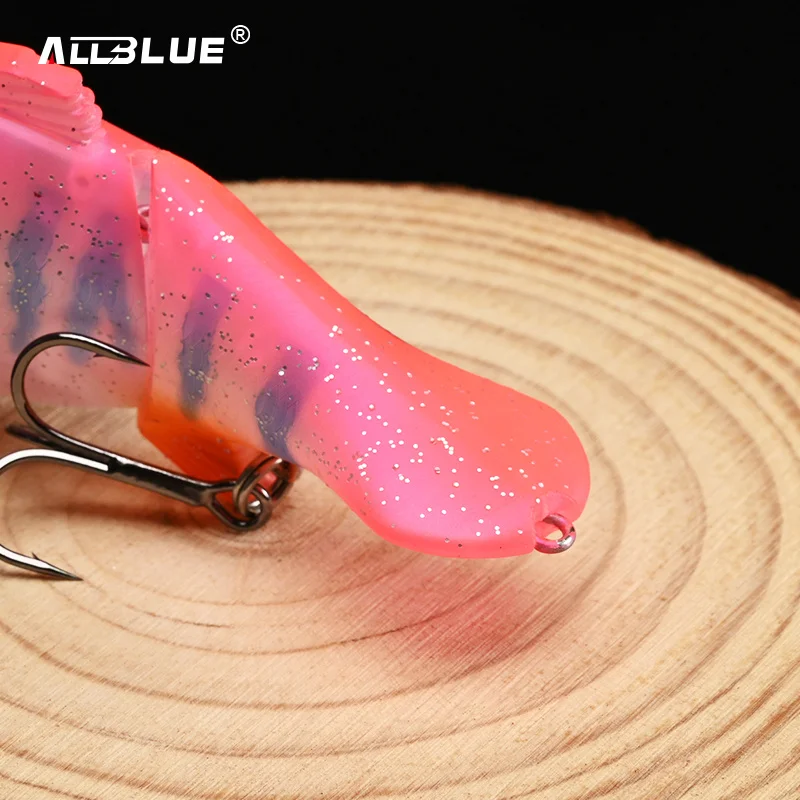 ALLBLUE-señuelo de pesca articulado, 115MM, 28,5G, Swimbait flotante, Crankbaits sin labios, Wobbler, pececillo, cebo duro Artificial, aparejos de Lucio - imagen 5