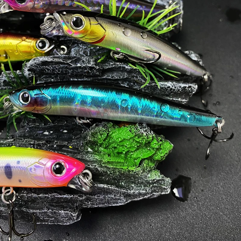 Aparejos de pesca de pececillos láser, cebo duro de 80mm y 14,3g, diseño japonés, Wobblers de hundimiento, pez Roca, agua de mar, Lucio, 9213 - imagen 3