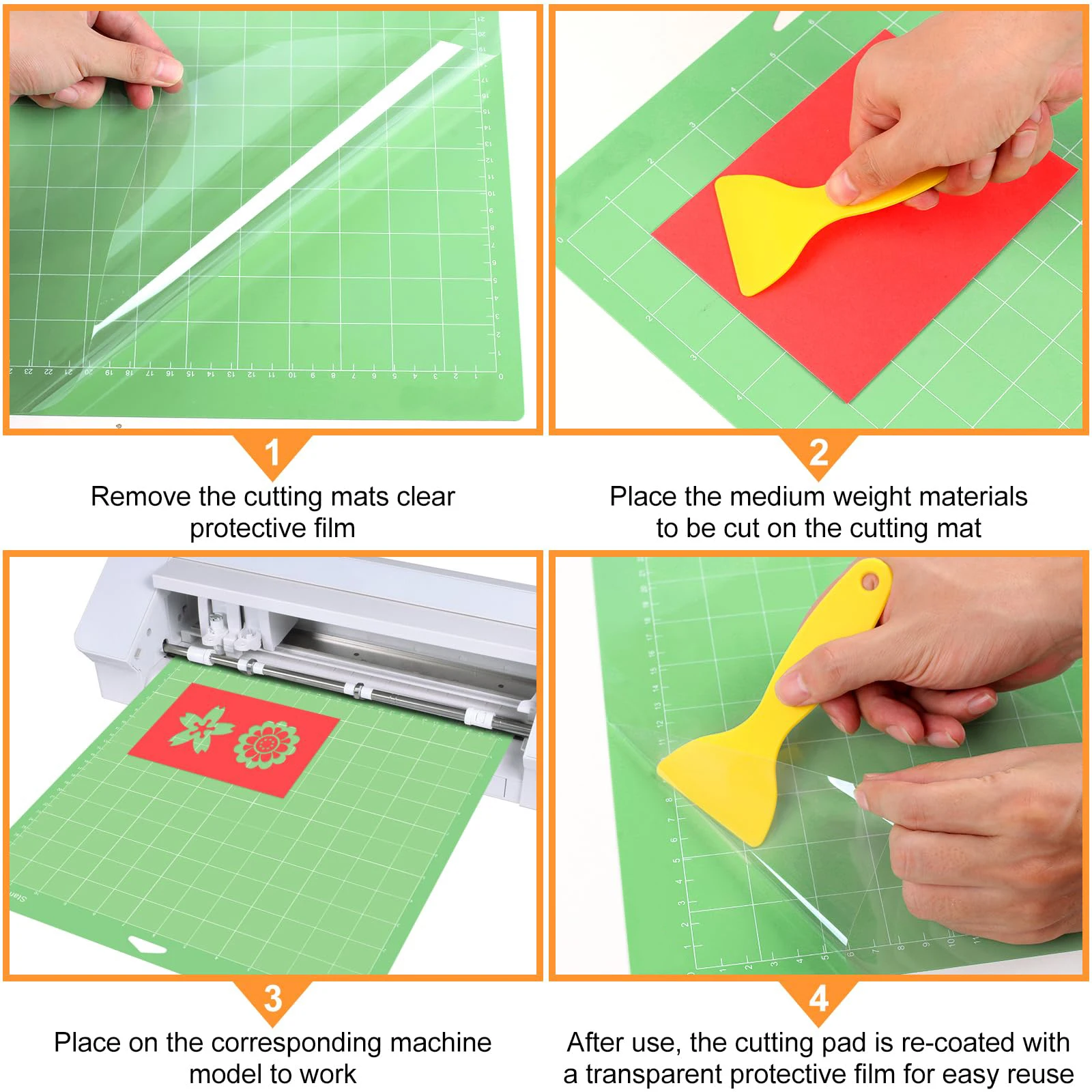 Tapete de corte de PVC de 12 pulgadas para Cricut Maker Explorer, papel artesanal, multifuncional, duradero, tablero de grabado artístico, almohadilla de costura, 3 uds. - imagen 4