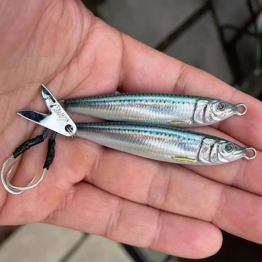 Plantilla de Metal 3D, señuelo de pesca de agua salada, arrastre largo, Jigging, cebo duro, cuchara, señuelos de caballa de agua salada para atún Mahi Marlin - imagen 3