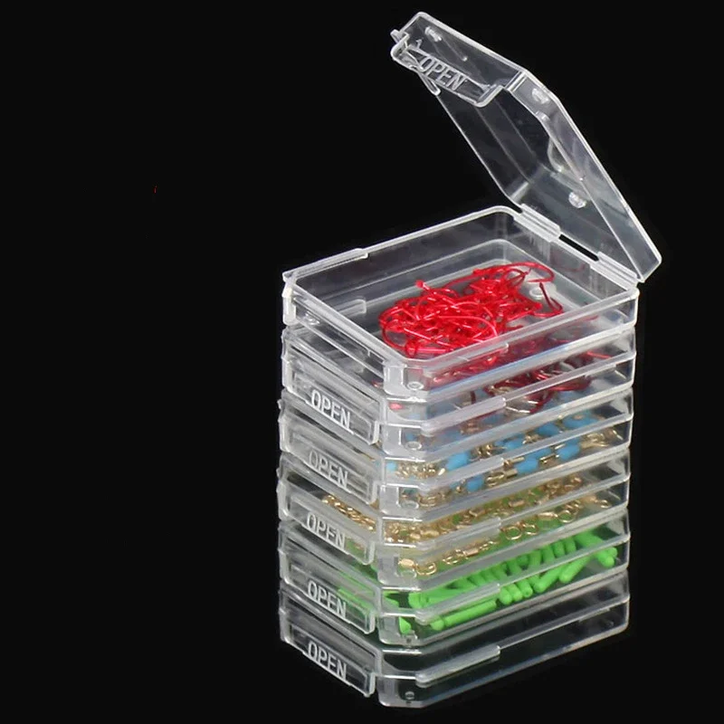 Mini caja de anzuelos de pesca apilada, caja de almacenamiento de cebo, aparejos de pesca voladores, herramienta de accesorios de pesca de carpa, 5 uds. - imagen 5