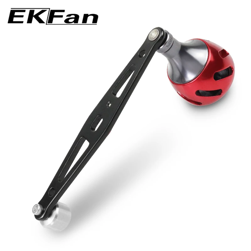 EKfan-mango de carrete de pesca de aleación de aluminio, mango de 112MM y perilla de 35MM, agujero de 8x5mm para accesorios de rueda de pesca Baitcasting - imagen 3