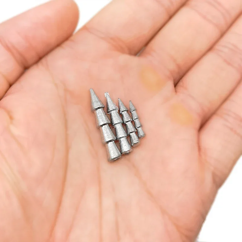 10 unids/lote plomo de pesca 0,5g1g2g insertando para señuelos blandos plomo abajo Swimbait realista accesorios de pesca usados - imagen 3