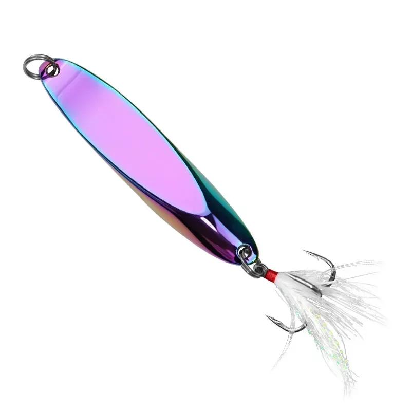 1 Uds. Señuelos de cuchara giratoria de Metal señuelo de pesca de trucha cebo duro lentejuelas Paillette cebos artificiales Spinnerbait herramientas para peces 5g-28g - imagen 4