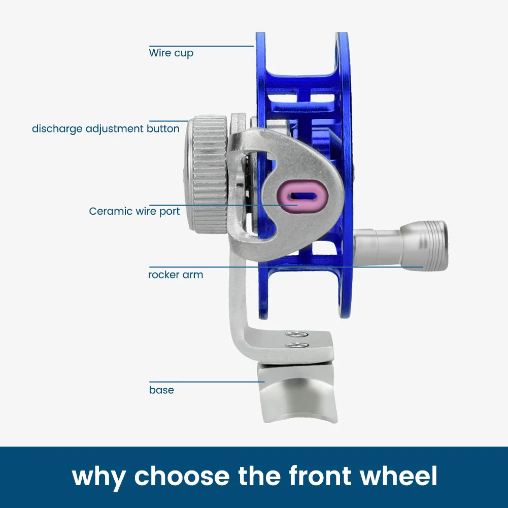 Rueda de pesca en hielo, carrete de pesca con mosca, sonajero, Carretes de aleación de aluminio, pesca en hielo, agua salada, agua dulce, pesca en hielo - imagen 5