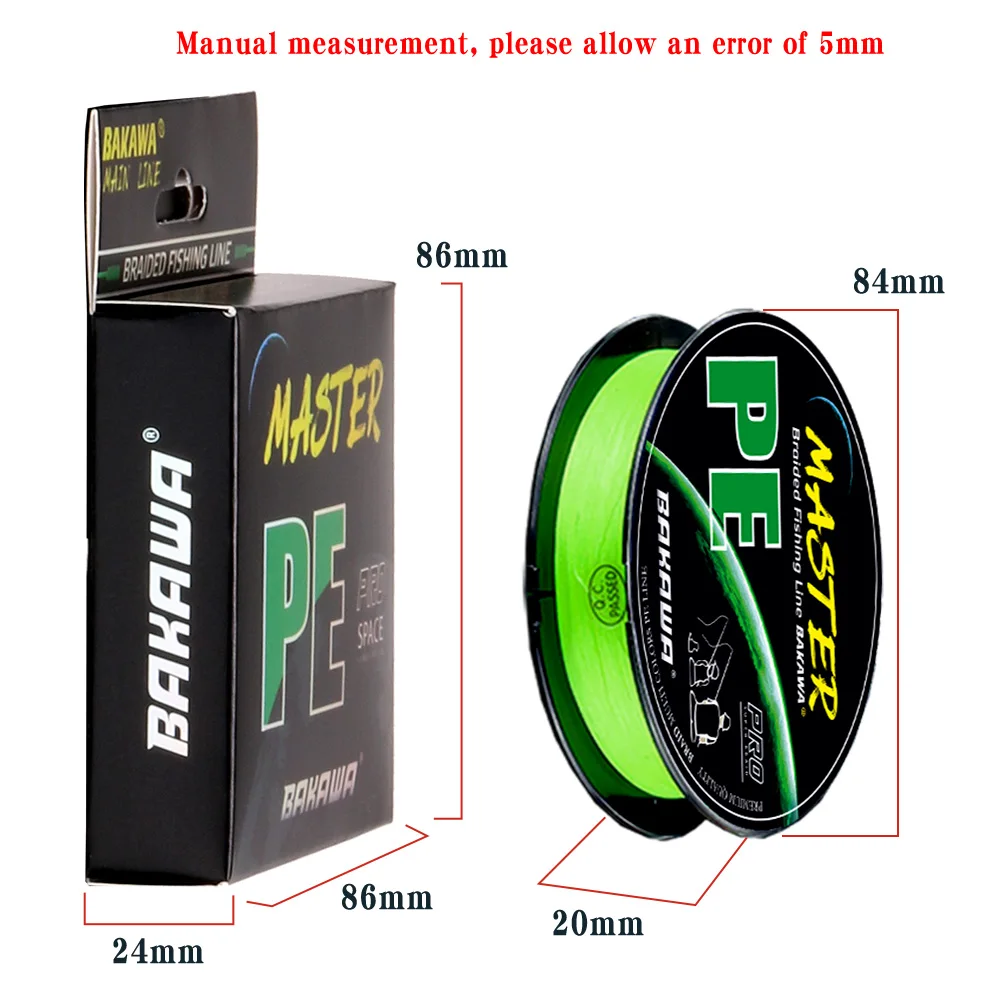 BAKAWA 4 hebras 300M 500M 100M hilo de pescar X4 PE trenzado accesorios de pesca para equipo de pesca productos de pesca pesca de carpa - imagen 4