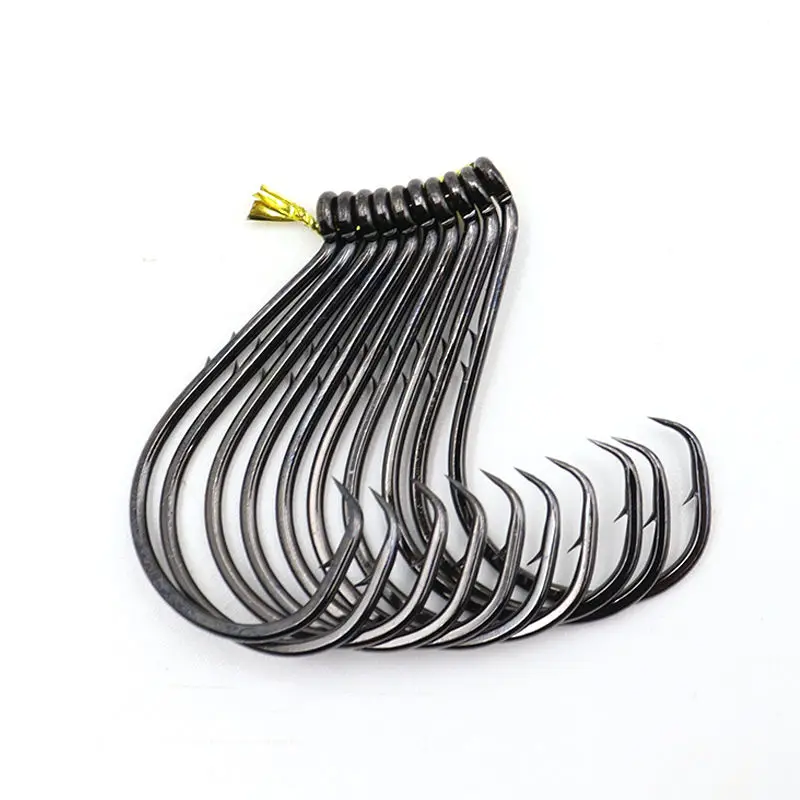 ZYZ anzuelos circulares de doble retroceso, 4 tamaños, 7 a 14 unids/lote/bolsa, anzuelos de pesca de acero de alto carbono, accesorios de pesca de atún y lubina - imagen 3