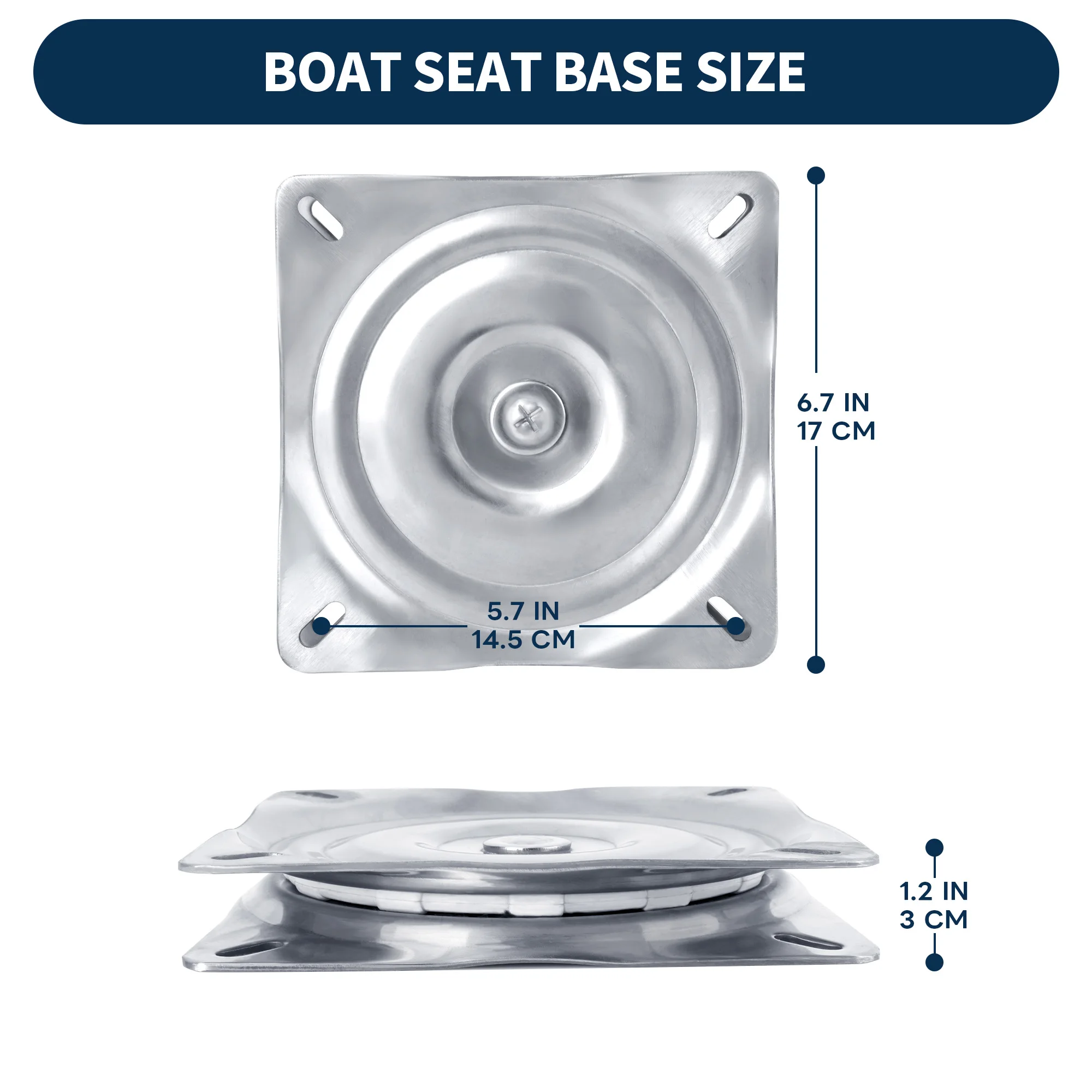 Giratorio para asiento de barco, placa giratoria para asiento de acero inoxidable 316, base de asiento de 7 "x 7" para asiento de barco, soporte giratorio para taburete de bar, sillas giratorias - imagen 2