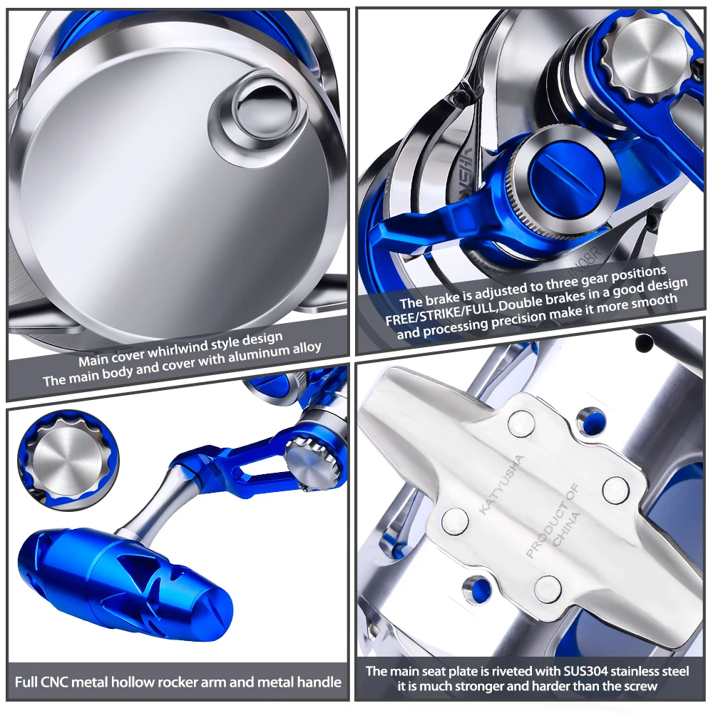 PRO BEROS-carrete de pesca Jigging de aluminio, arrastre máximo de 40kg-88lb, CNC mecanizado, relación de engranaje 5,7: 1/6.3:1, rueda de pesca marina, aparejos de carrete de arrastre - imagen 4