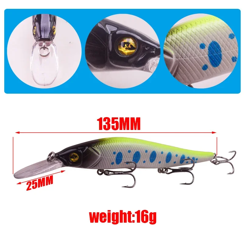 Proleurre-señuelo de pesca de pececillo de plástico, láser, 11cm, 16g, cebo duro Artificial con 6 # Ganchos para Bass Pike Wobblers Señuelos Crankbait - imagen 2
