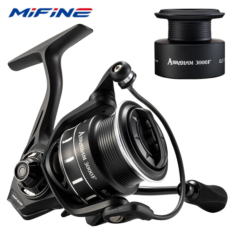 Carrete de pesca giratorio MIFINE ABRAHAM tamaño 1000/2000/3000/4000, relación de engranaje 5,2:1/6,2:1,7 + 1BB arrastre máximo 8KG accesorios ligeros para peces