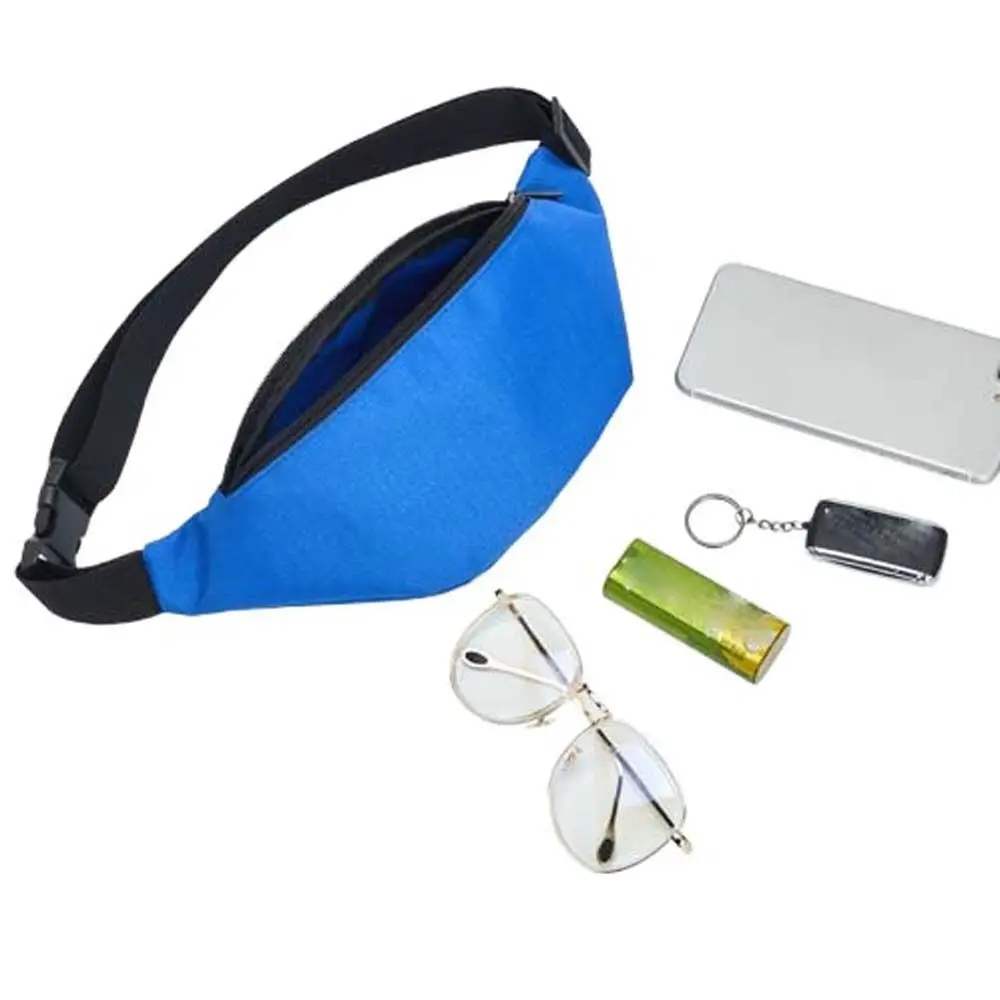 Manténgase elegante y organizado con esta vibrante bolsa de cintura azul y accesorios esenciales