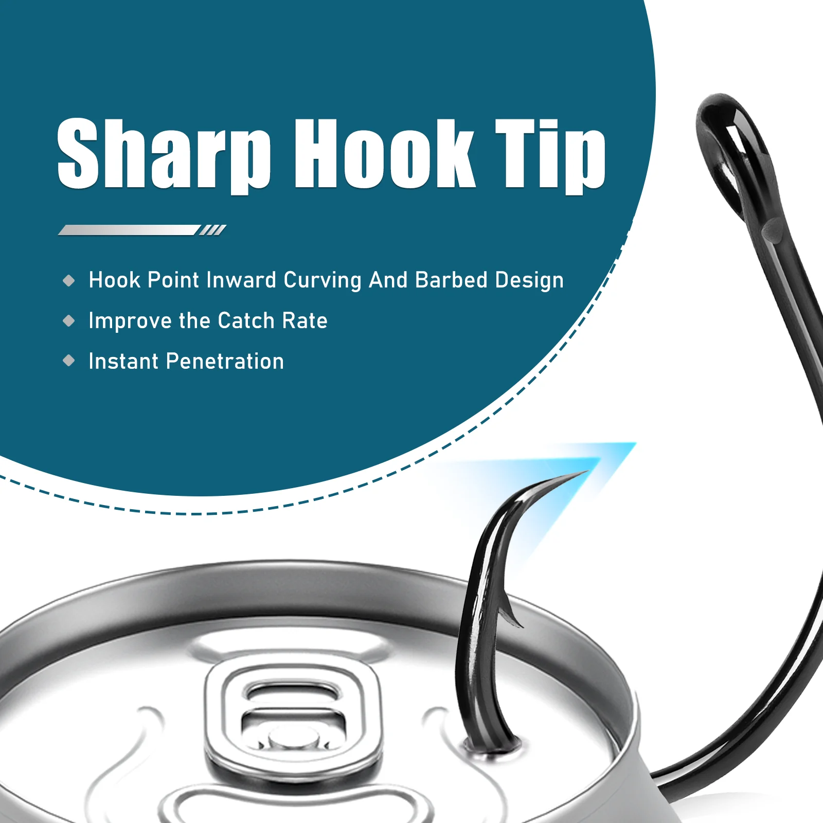 9KM 4X anzuelos de pesca fuertes, anzuelo circular de acero rico en carbono, ojo cerrado sin compensación, espacio ancho para bagre, lubina, salmón, agua dulce y salada - imagen 4