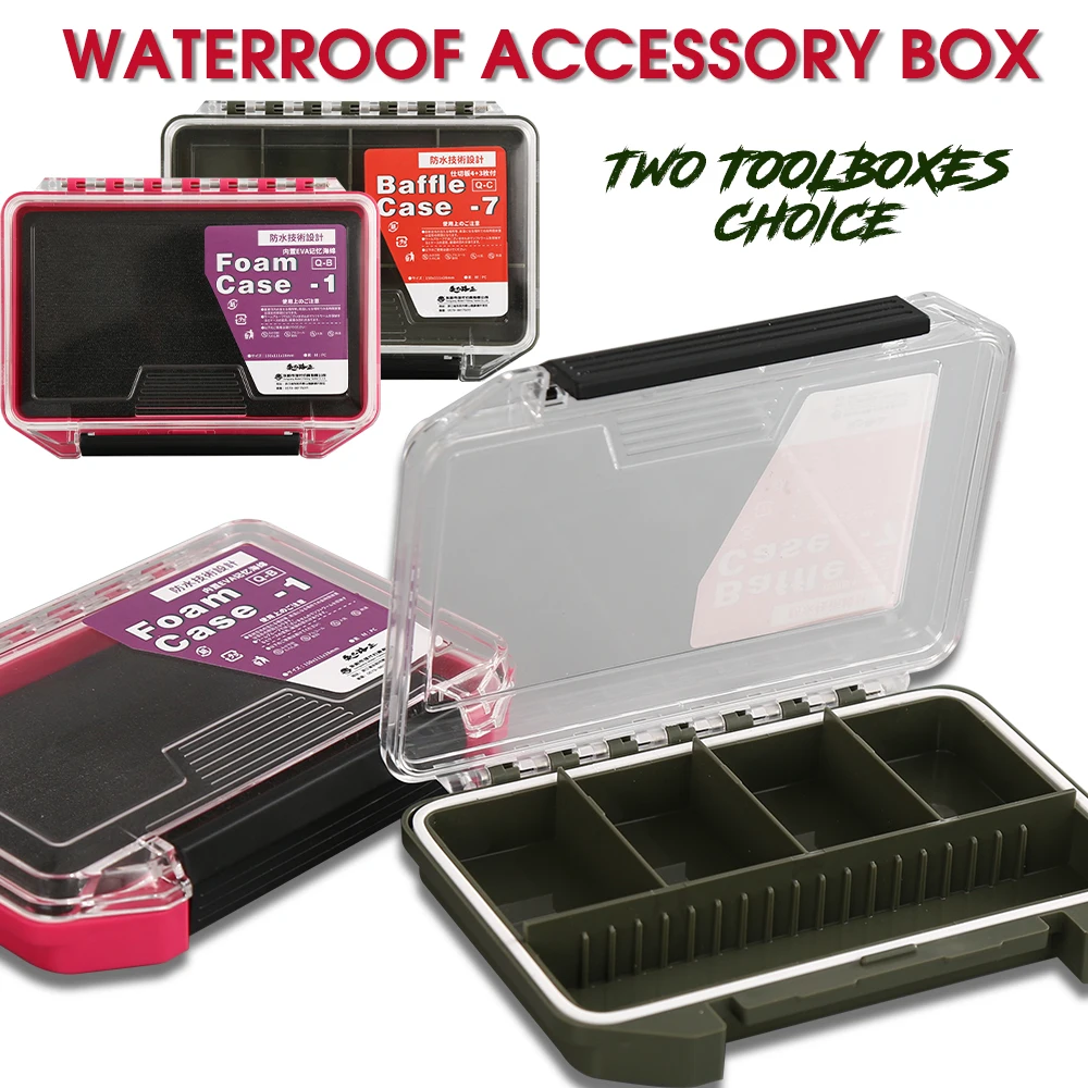 ZUKIBO-caja de pesca de plástico, almohadilla de esponja portátil, cajas de señuelos con mosca, gancho con cabezal de plantilla, organizador de almacenamiento, cuchara giratoria, cebo, estuche de herramientas para carpa
