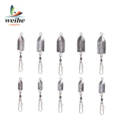 Plomada tipo bala WEIHE – Doble anillo giratorio para pesca deportiva