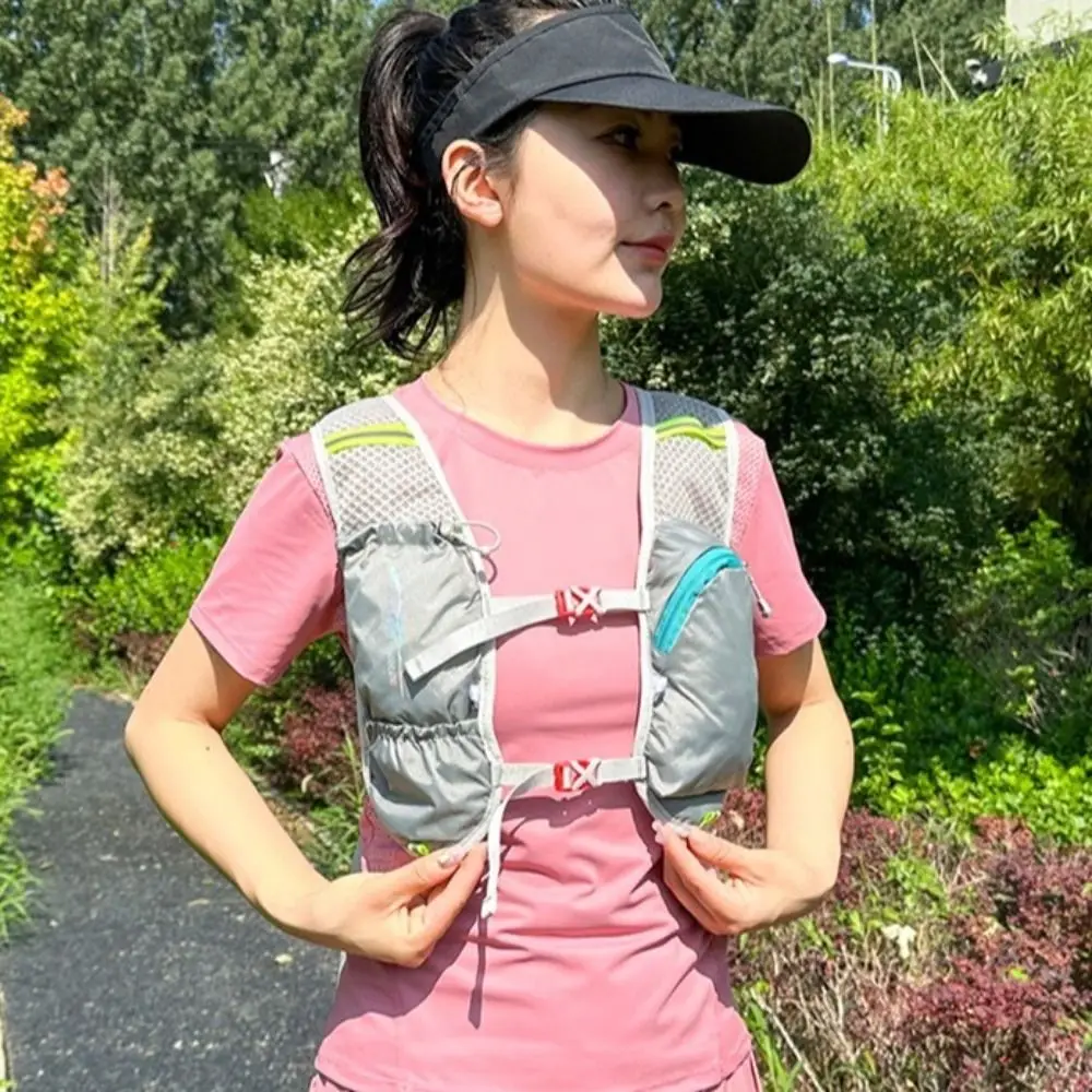 Paquete de hidratación transpirable, chaleco de hidratación para correr ultraligero impermeable, chaleco de hidratación ajustable con múltiples bolsillos para correr