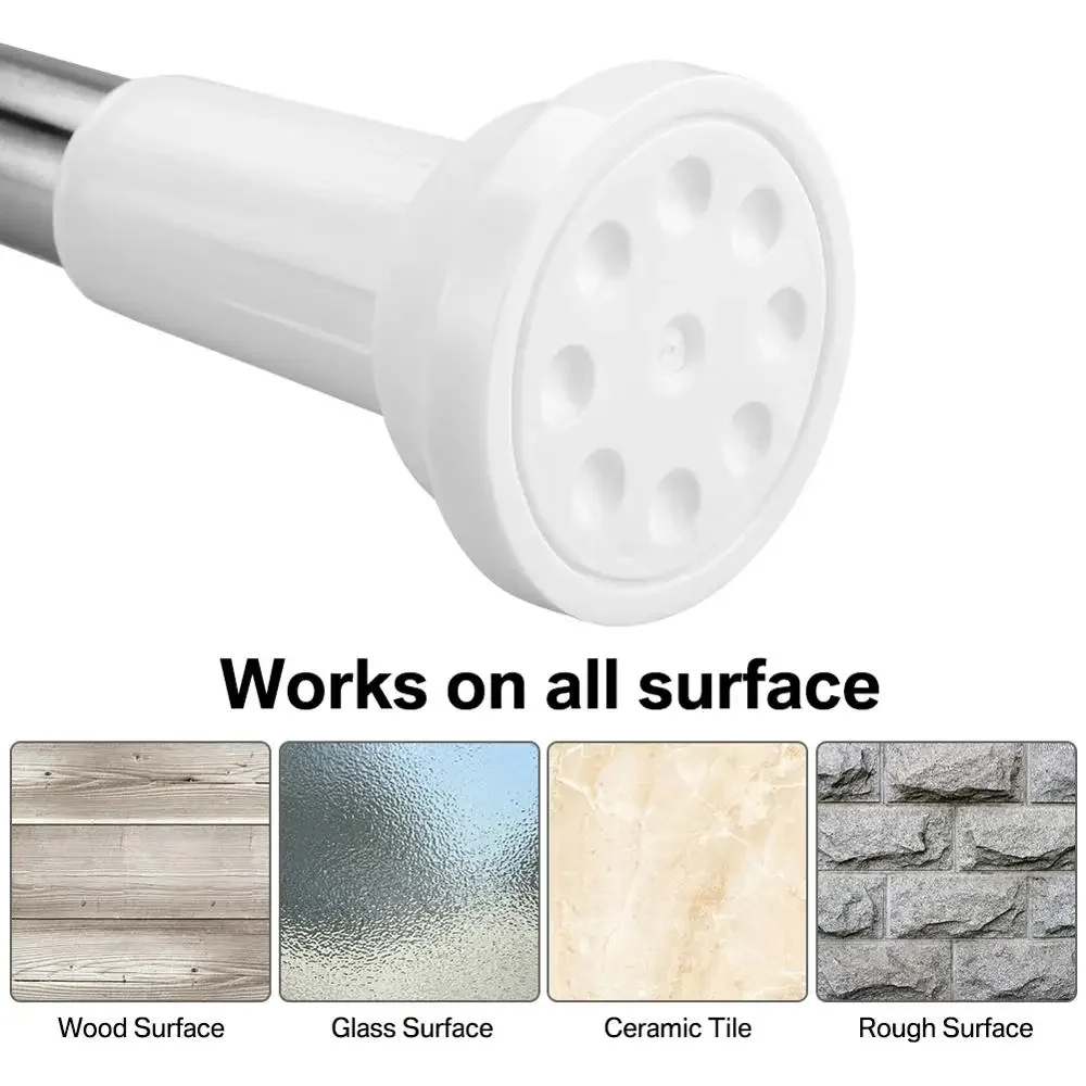 Poste de cortina de ducha ajustable, poste de cortina telescópico, poste de cortina extensible, barra de cortina de ducha sin taladro - imagen 5