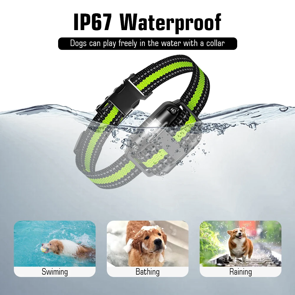 Collar de entrenamiento para perros Pupopan con control remoto IP67 Collar E impermeable para entrenamiento de perros con modos de luz y pitido vibratorio de choque - imagen 5