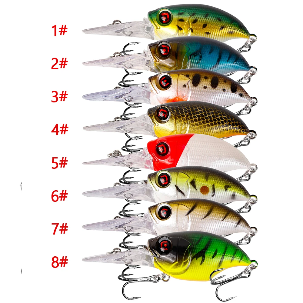 Señuelos de Pesca Crankbait, Wobblers, ojos 3D, 7,5 cm, 11,5g, cebo duro de lubina de plástico Artificial, aparejos de Pesca de carpa, 1 ud. - imagen 2