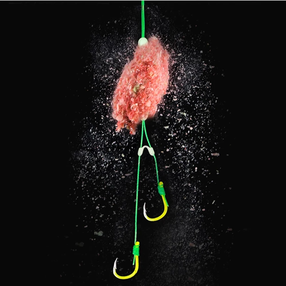 Accesorio de pesca, sedal de pesca Anzol, anzuelos de carpa con línea de PE, anzuelo de púas, anzuelos de pesca de carpa, anzuelo de línea de pescado, doble gancho - imagen 5