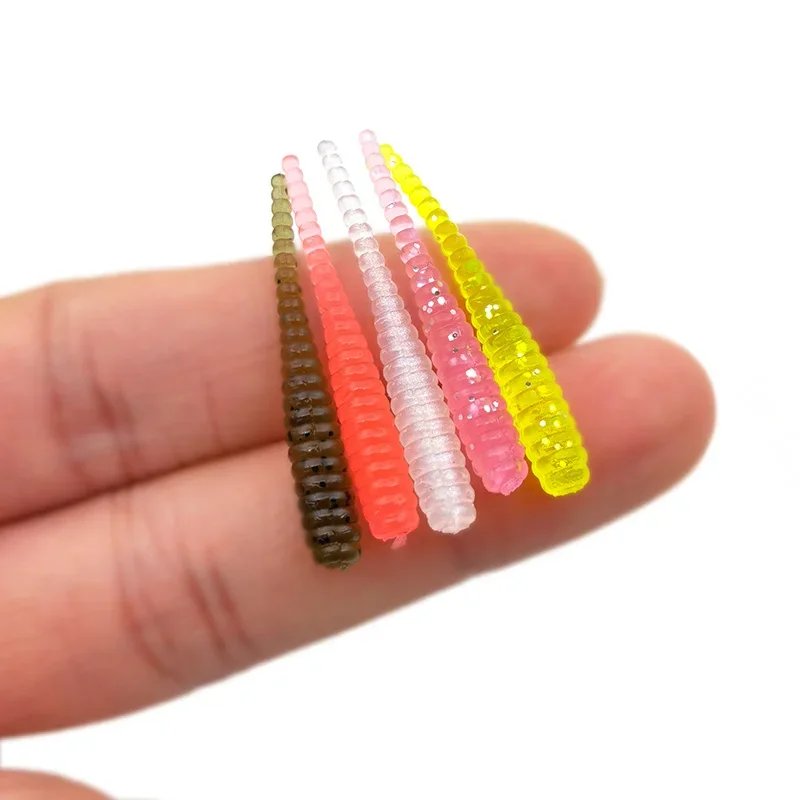 10 Uds cebos blandos Señuelos de Pesca 35mm 0,2g Wobblers cola de aguja Artificial Swimbait de silicona cebo de gusano Pesca Pesca en roca - imagen 4