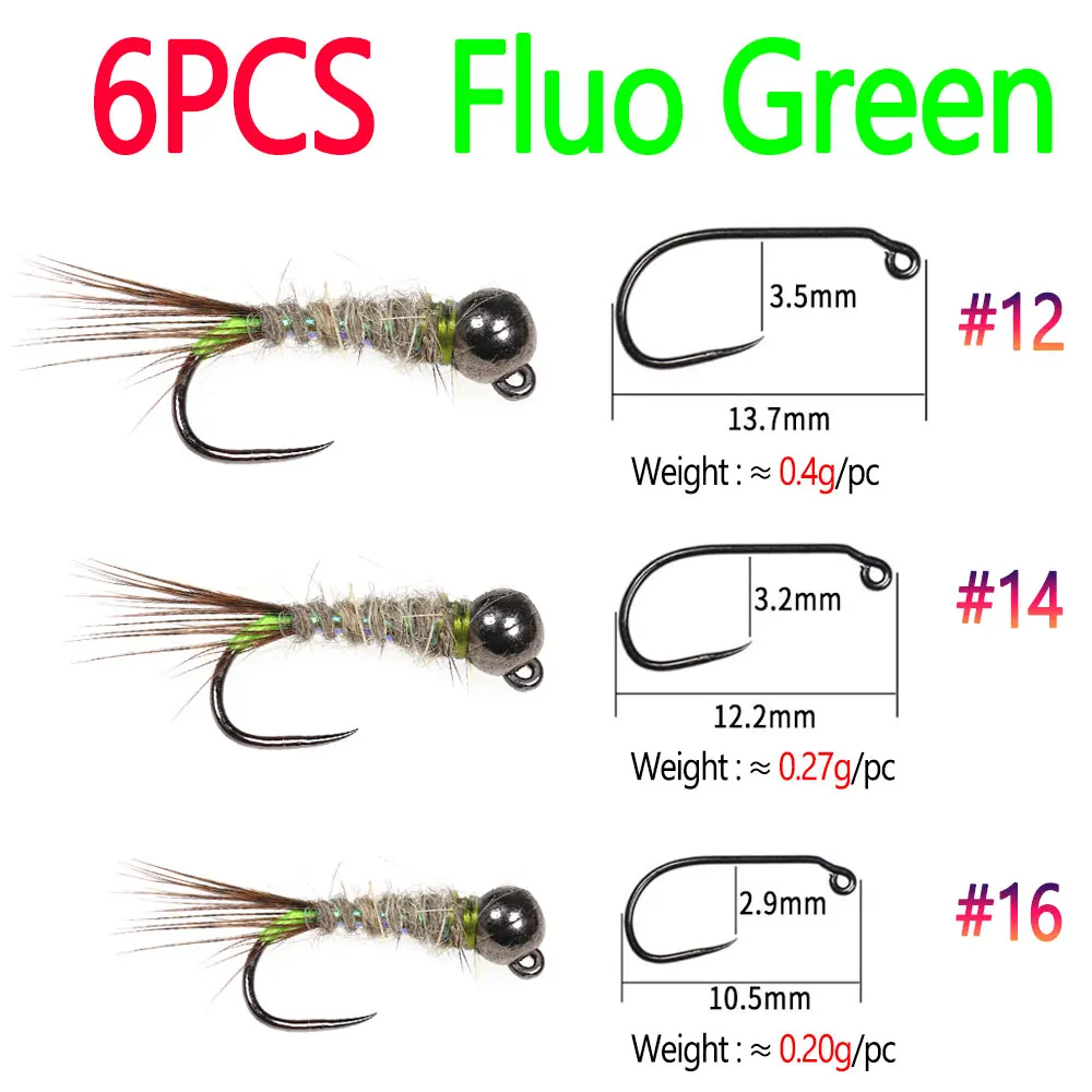 6PCS FL Green