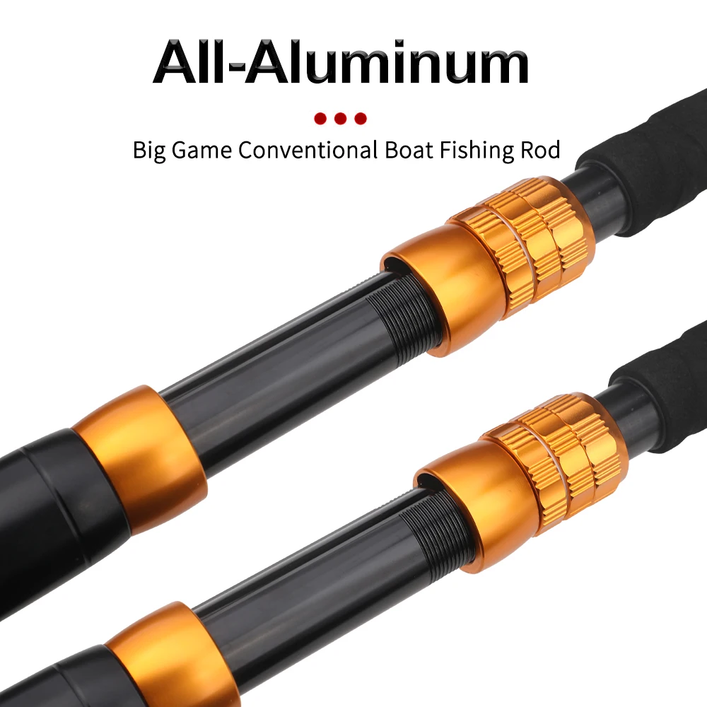 Caña de pescar de curricán de 2 secciones, caña de pescar de fibra de vidrio de 160 cm, caña de pescar de barco oceánico - imagen 5