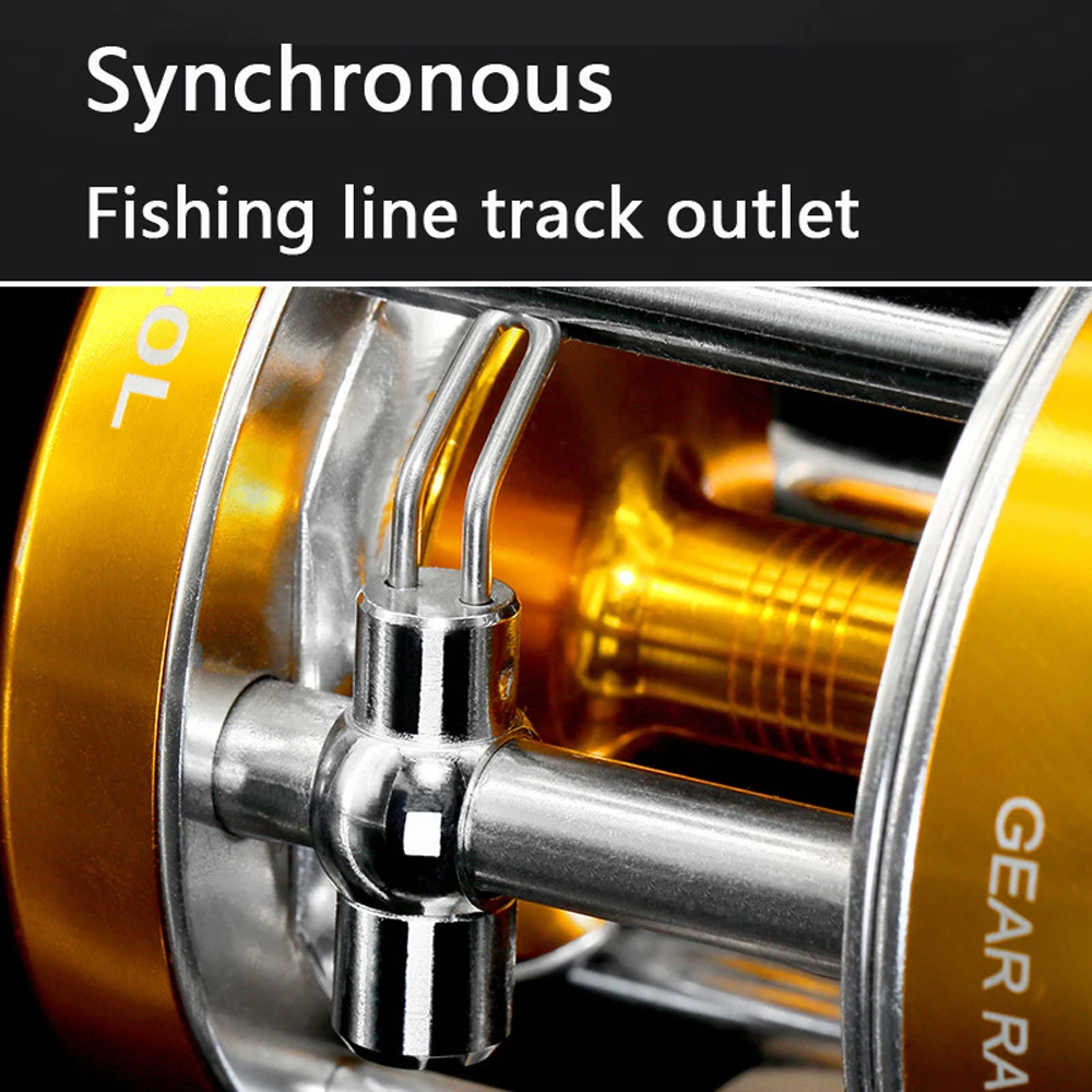 Carretes de pesca de tambor de arrastre de Metal completo, 1BB 2 + doble sistema de freno, Jigging, barco de mar, pesca de carpa, Baitcasting, agarre de rueda, agua salada - imagen 4